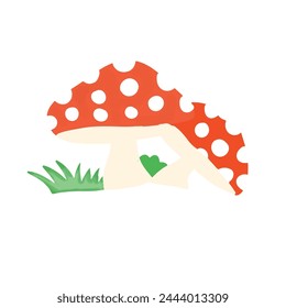 cartoon mushroom isolated on  white background