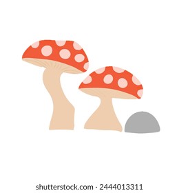 cartoon mushroom isolated on  white background