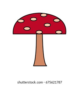 cartoon mushroom nature botanical icon