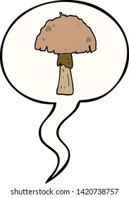 hongos de dibujos animados con burbuja de habla