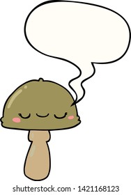hongos de dibujos animados con burbuja de habla