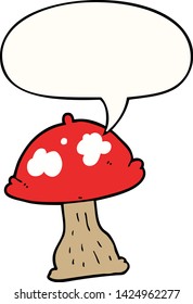 cartoon mushroom with speech bubble