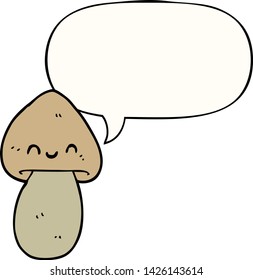 hongos de dibujos animados con burbuja de habla