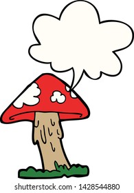 cartoon mushroom with speech bubble