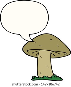 Cartoon-Pilz mit Sprachblase