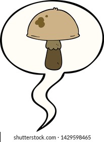 cartoon mushroom with speech bubble