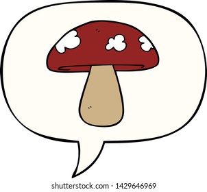 hongos de dibujos animados con burbuja de habla