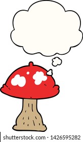 cartoon mushroom with thought bubble