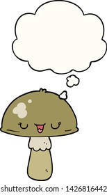 cartoon mushroom with thought bubble
