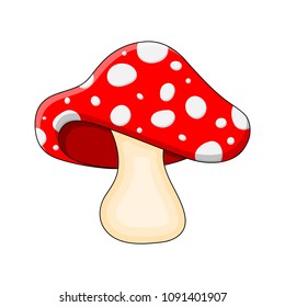 cartoon mushroom toadstool isolated on white background
