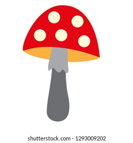 Cartoon mushroom , vector icon. Image for kids