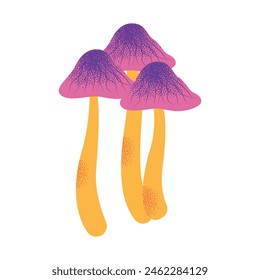 Cartoon mushrooms set. Poisonous and edible mushroom, chanterelle, cep, amanita and truffle. Autumn forest fungi. Food plant, botanical design elements. Vector flat illustration isolated on background