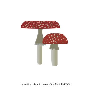 Cartoon mushrooms. Vector illustration, print for background, print on fabric, paper, wallpaper, packaging.	