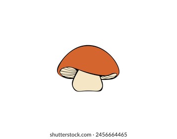 Cartoon mushrooms. Vector illustration, print for background, print on fabric, paper, wallpaper, packaging.	