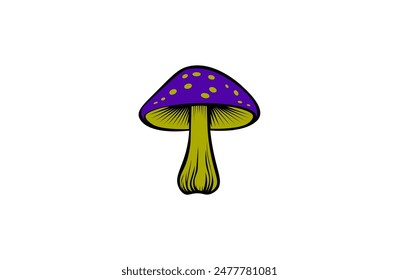 Cartoon mushrooms. Vector illustration, print for background, print on fabric, paper, wallpaper, packaging.	