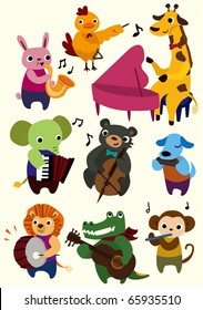 cartoon music animal icon