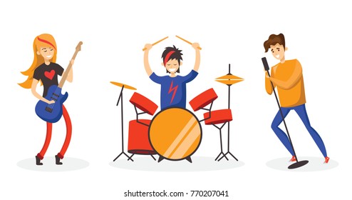 Cartoon Music Band Concept Music Character Stock Vector (Royalty Free ...