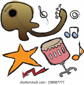 cartoon music concept, vector
