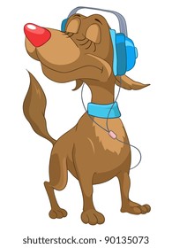 Cartoon Music Dog