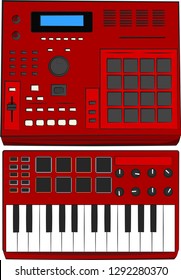 Cartoon Music Keyboard Vector