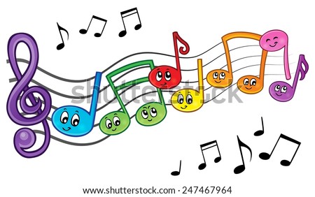 Cartoon music notes theme image 2 - eps10 vector illustration.