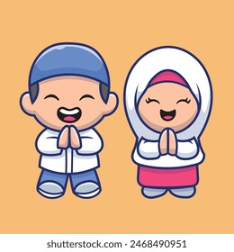 cartoon muslim couple with hands together and praying
Cartoon Muslim couple praying together suitable for website banners, social media posts, and educational materials on Islamic traditions.