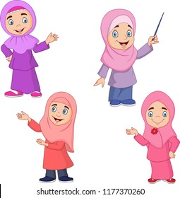 Cartoon Muslim girls collection set