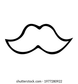 Cartoon mustache hand drawn vector illustration