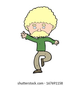 baile disco del hombre del bigote de dibujos animados