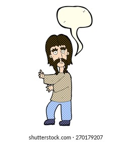 mostache de dibujos animados hombre con burbuja de habla