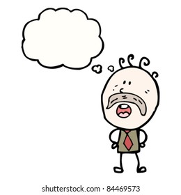 caricatura de un anciano con bigotes