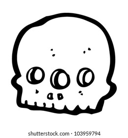 cartoon mutant alien skull