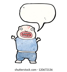 cartoon mutant boy with speech bubble