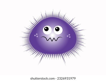 Cartoon muzzle, face. Abstract creature. Fantasy character, Alien. Vector illustration, background is isolated.