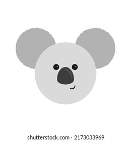 La caricatura murmura koala en un estilo lineal. Elemento de diseño divertido. Cara feliz. Ilustración vectorial. imagen de stock. 