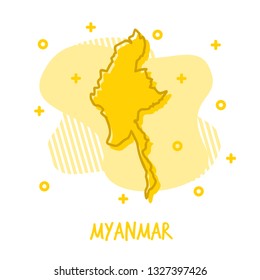 Cartoon Myanmar Map