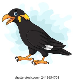 Cartoon myna bird on white background