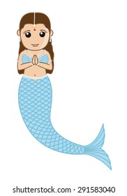 Cartoon Mythological Mermaid Character