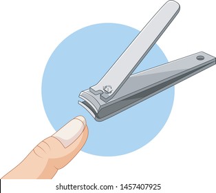 Cartoon of nail clipper on white background