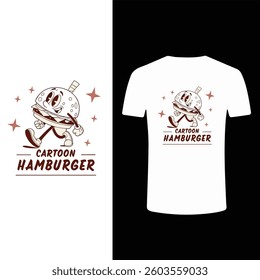 cartoon nam burger t-shirt vector design