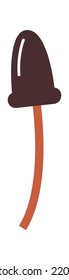 Cartoon narrow mushroom flat icon