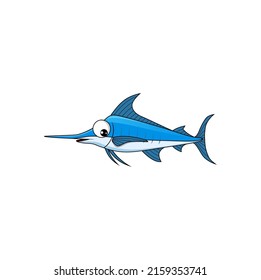 Cartoon narwhal or narwhale medium-sized whale isolated kids funny personage. Vector cute underwater character marine animal, big fish with sharp nose, Monodon monoceros aquatic wildlife creature