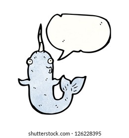 cartoon narwhal with speech bubble