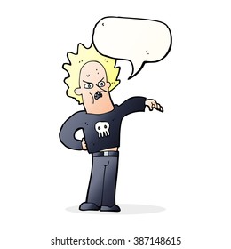 Cartoon-böser Junge mit Sprachblase