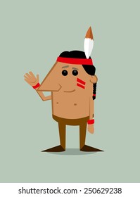 Cartoon native American man