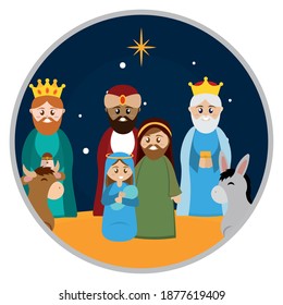 Cartoon of a nativity. Christmas character - Vector illustration