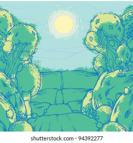 cartoon natural landscape