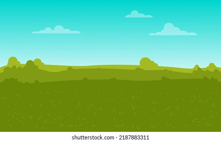 Cartoon Nature Landscape Sky Clouds Green Stock Vector (Royalty Free ...