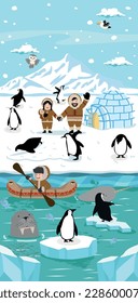 Cartoon nature North pole Arctic background