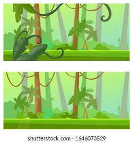 Cartoon nature vector illustration. Game background.